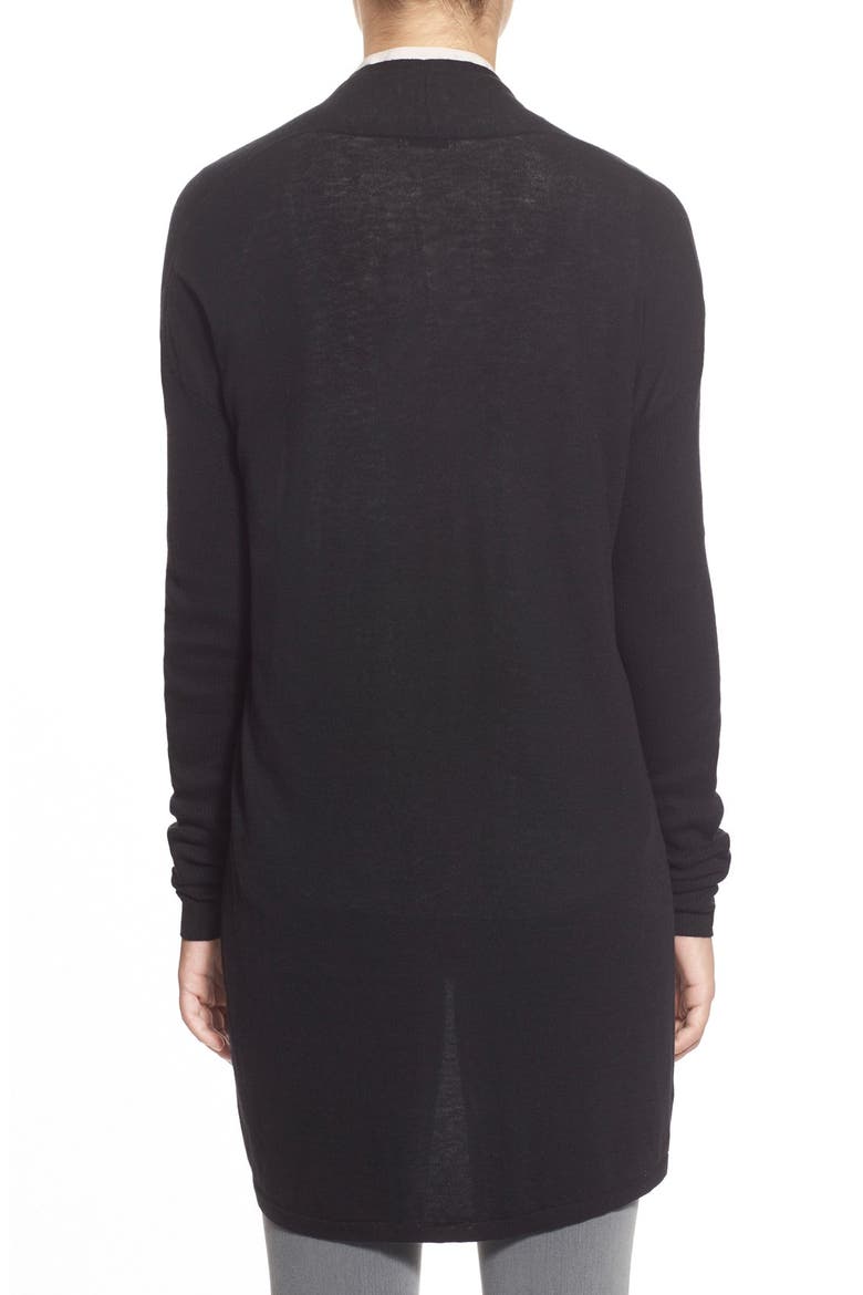 Rib Sleeve Cocoon Cardigan, Alternate, color, BLACK
