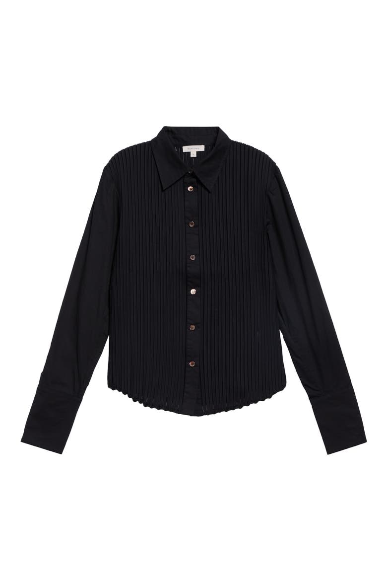 Mito Bias Tape Cotton Button-Up Shirt, Main, color, BLACK