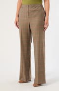 Marina Rinaldi Avena Microcheck Straight Leg Virgin Wool Trousers