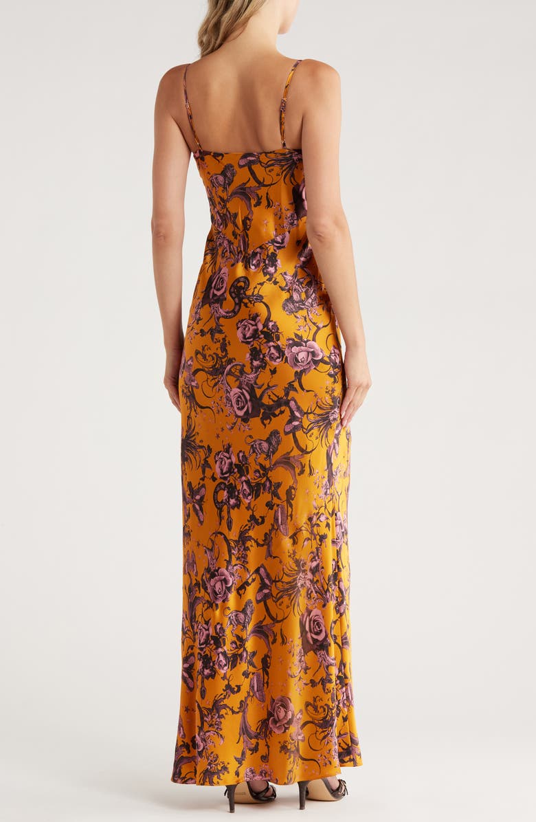 L'AGENCE Serita Silk Maxi Slipdress, Alternate, color, Desclay Multi Baroque Floral