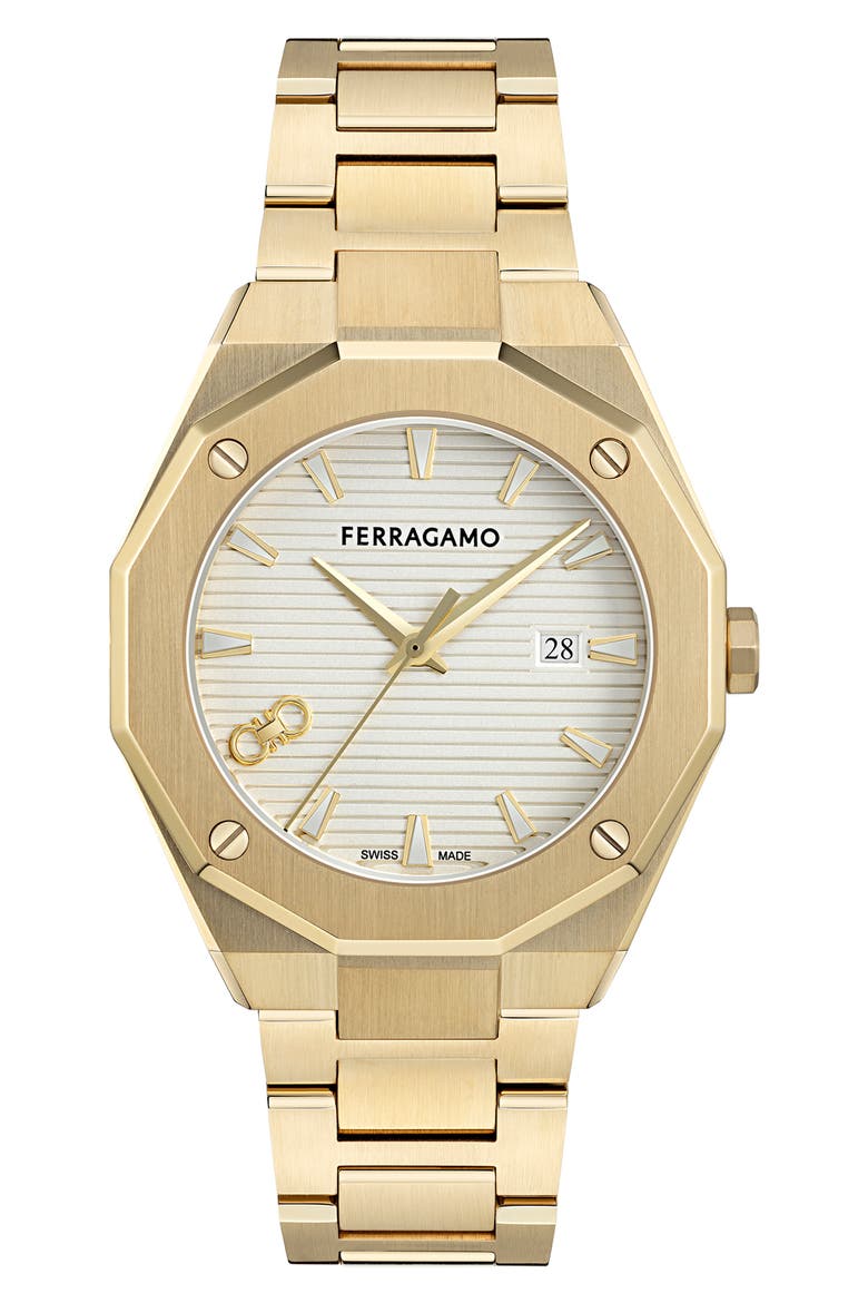 Edge Chronograph Bracelet Watch, 40mm, Main, color, YELLOW GOLD