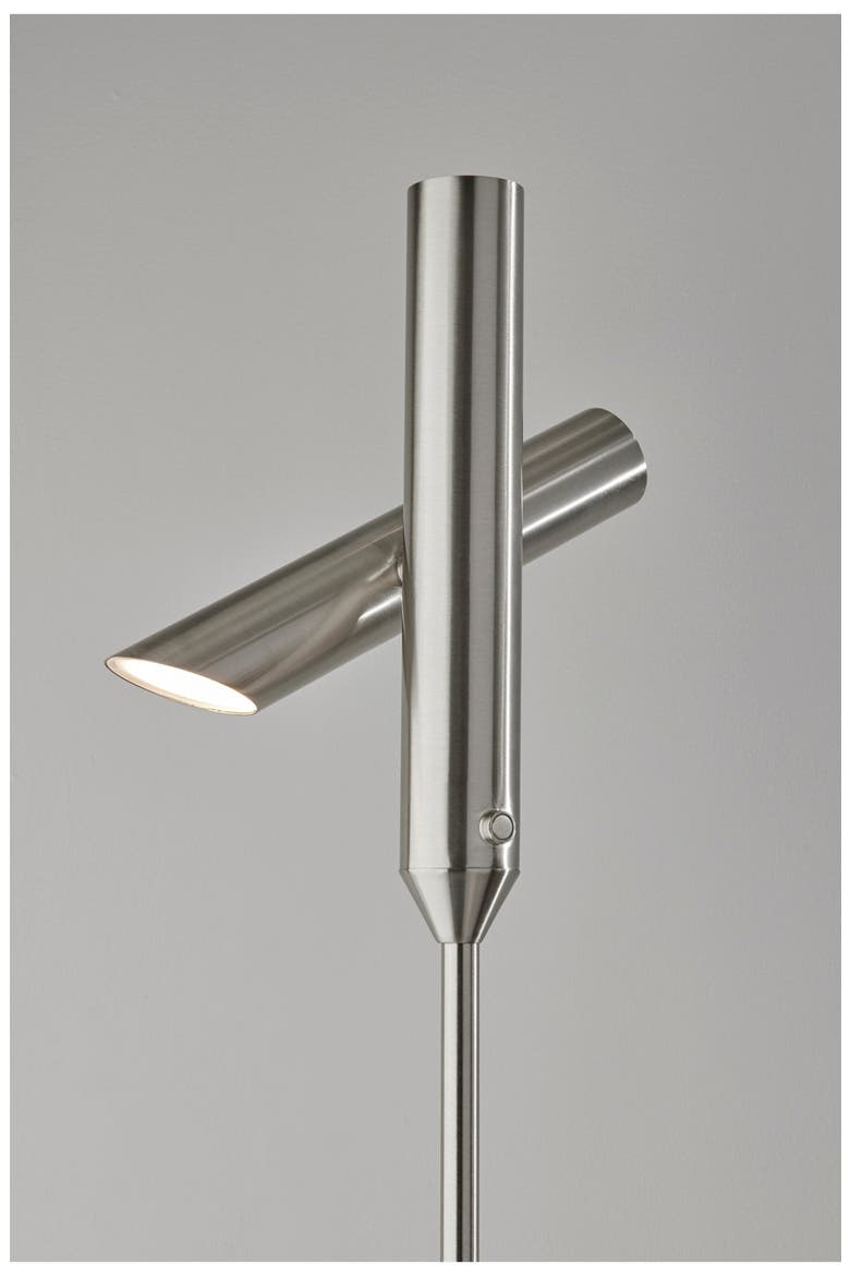 Vega LED Torchiere Floor Lamp, Alternate, color, BRUSHED STEEL