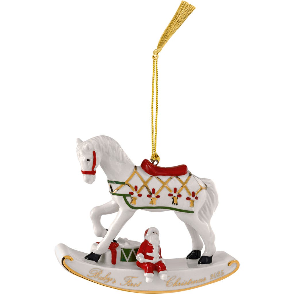 Villeroy & Boch Christmas Classics Rocking Horse Dated Ornament 2025 In White