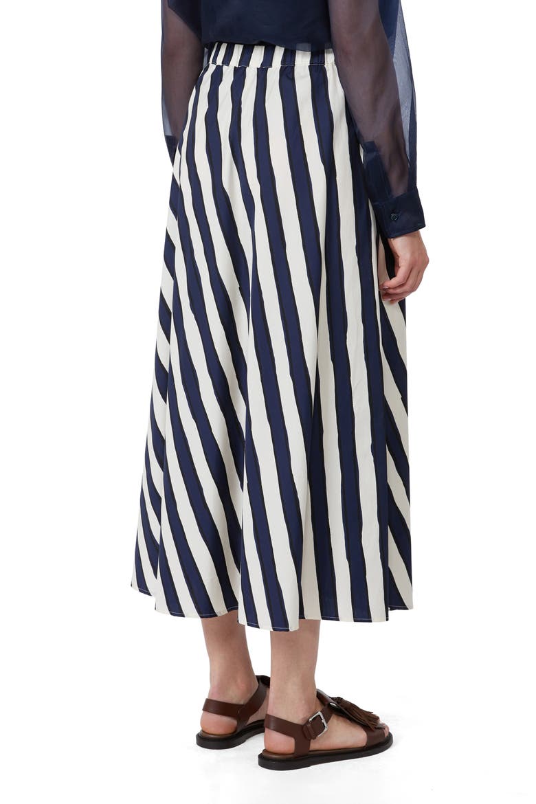 Uomo Stripe Cotton Skirt, Alternate, color, NAVY