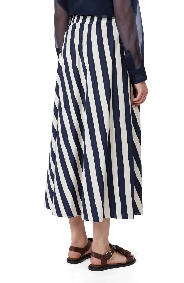 Weekend Max Mara Uomo Stripe Cotton Skirt, Alternate, color, Navy