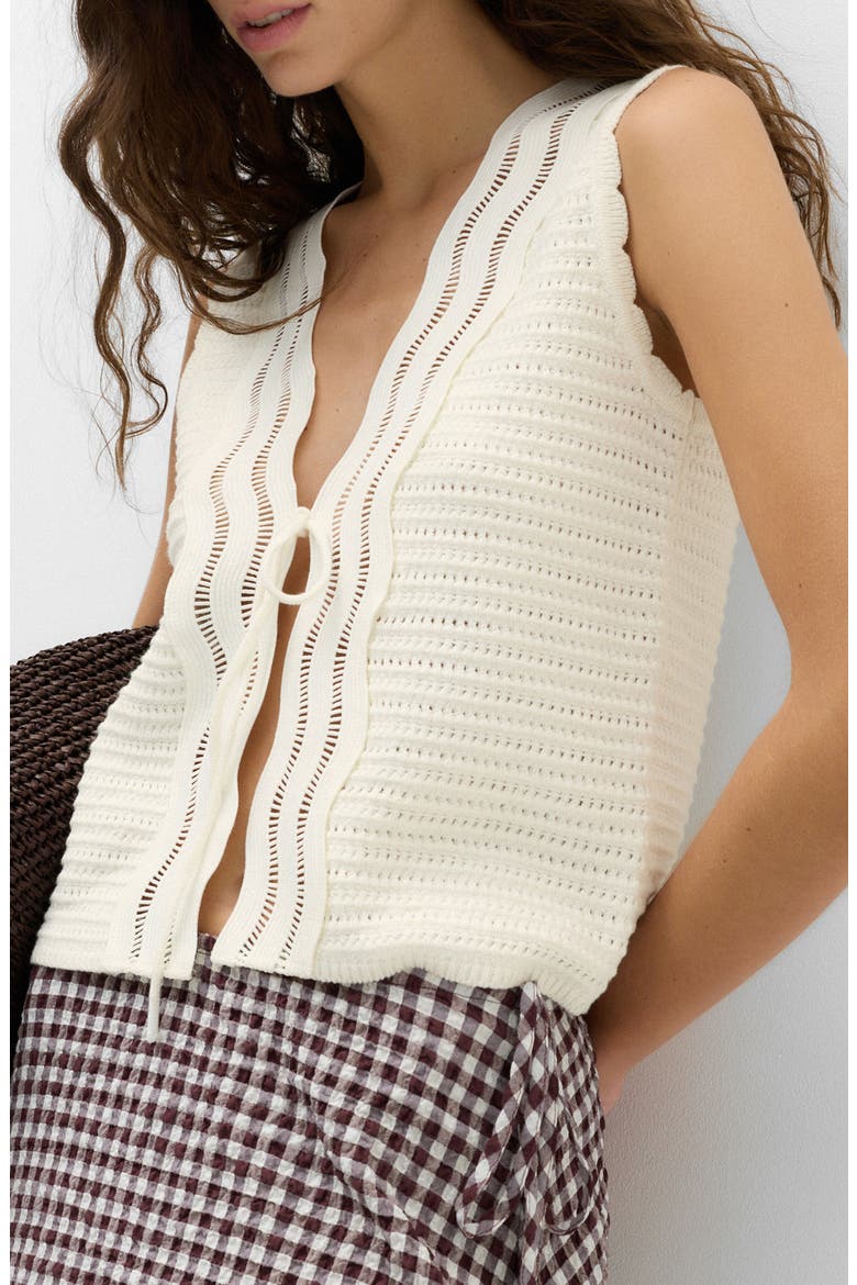Open Stitch Sweater Vest, Alternate, color, LIGHT CREAM