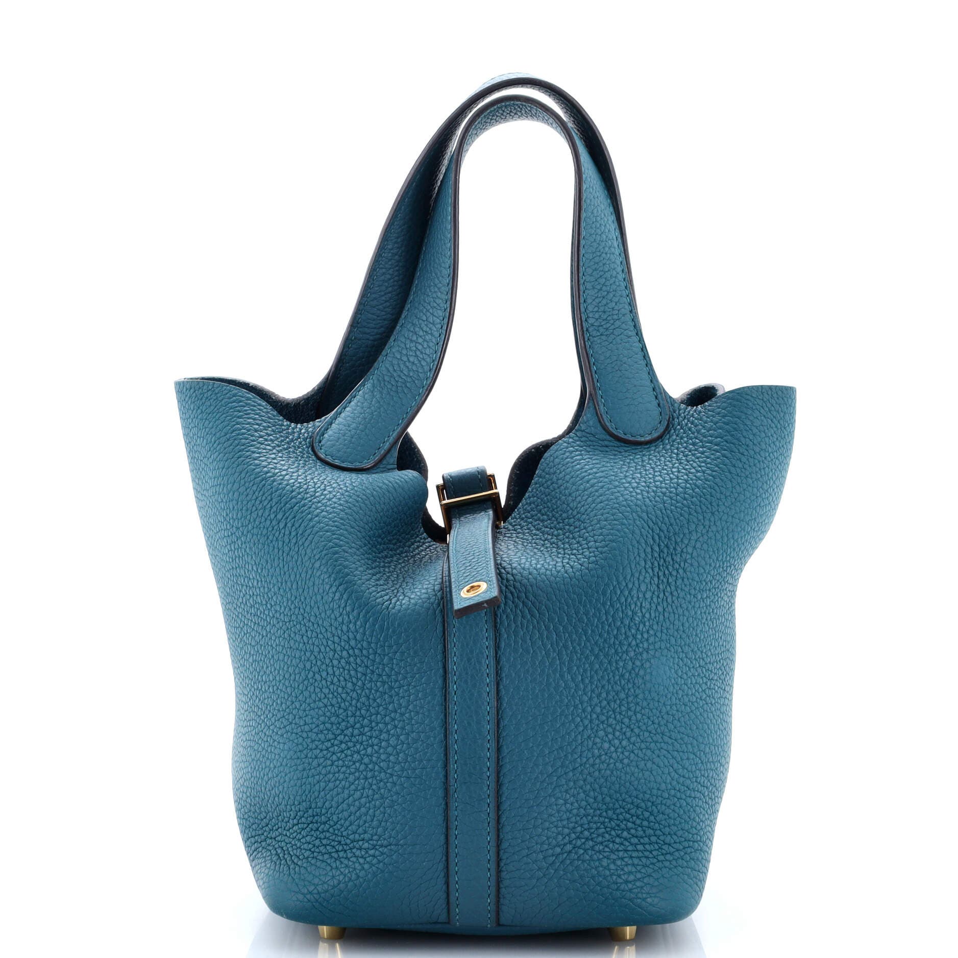 Pre-Owned Hermes Picotin Lock Bag Clemence PM, Main, color, Vert Bosphore