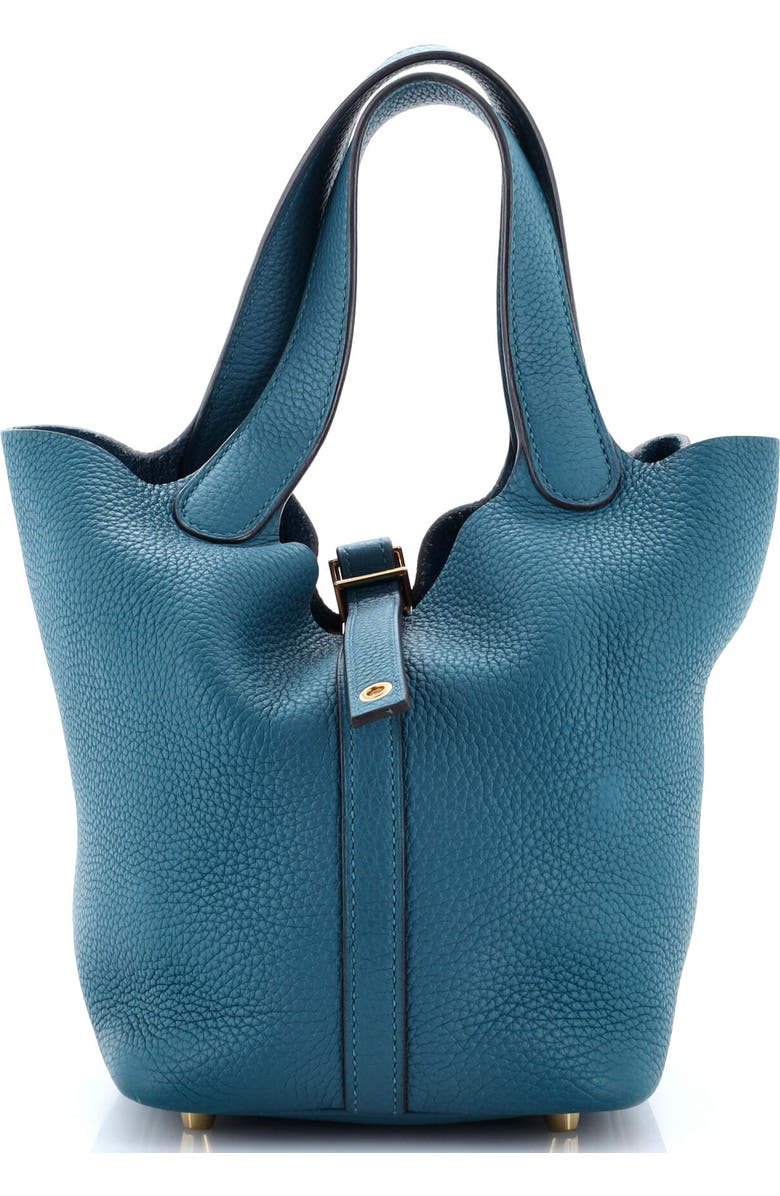 Pre-Owned Hermes Picotin Lock Bag Clemence PM, Main, color, Vert Bosphore