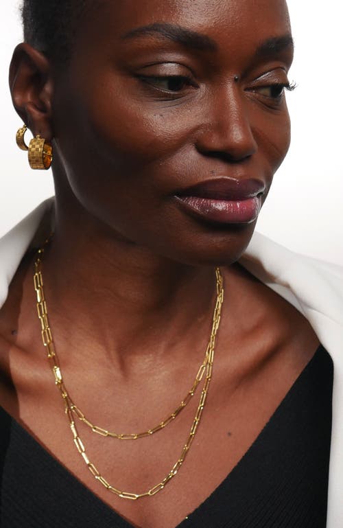 Gwen Beloti Woven Bar Hoop Earrings In Gold