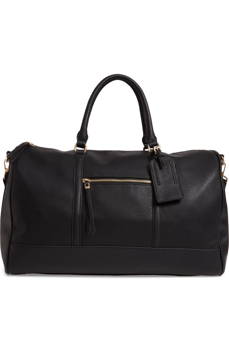 Sole Society Devon Faux Leather Weekend Duffle Bag, Main, color,