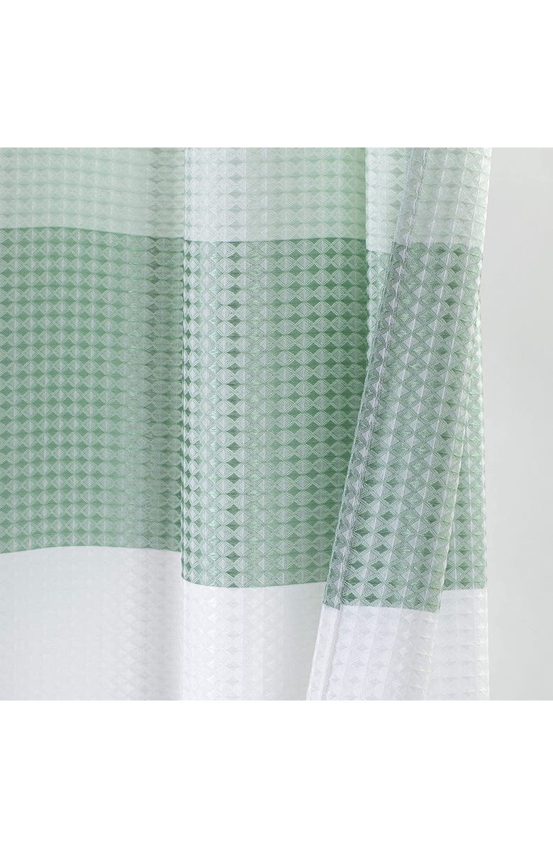 DAINTY HOME Shades Ombré Waffle Texture Shower Curtain, Alternate, color, Spa