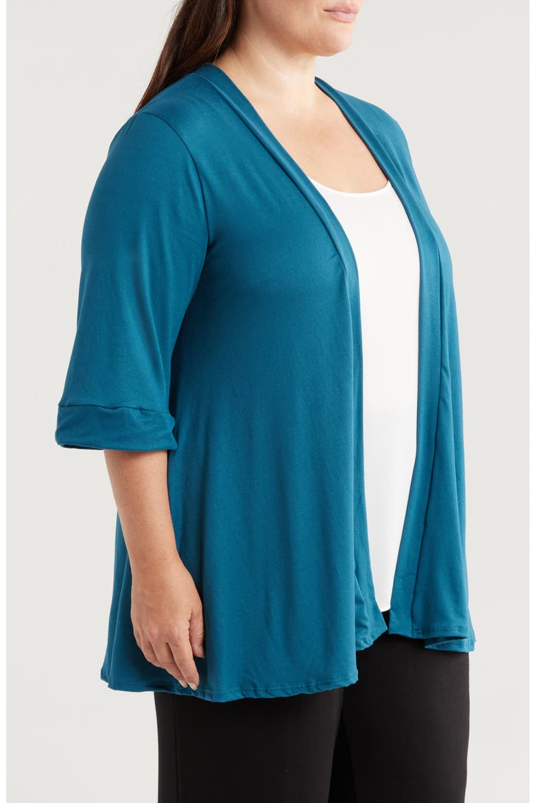 Open Front Cardigan, Alternate, color, TEAL