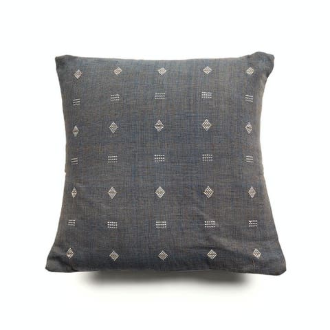 Nira Indigo Hand Spun Organic Cotton Handloom Pillow - Cover Only