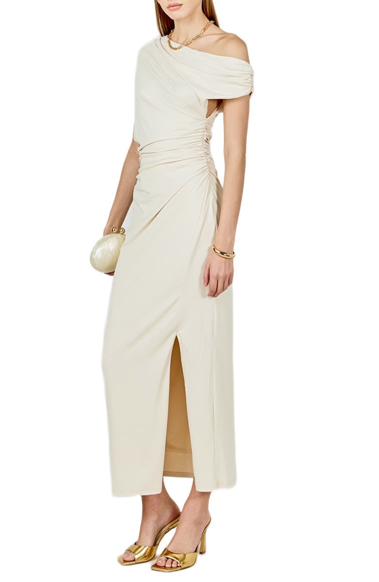 Endless Rose One-Shoulder Midi Dress, Alternate, color, Cream
