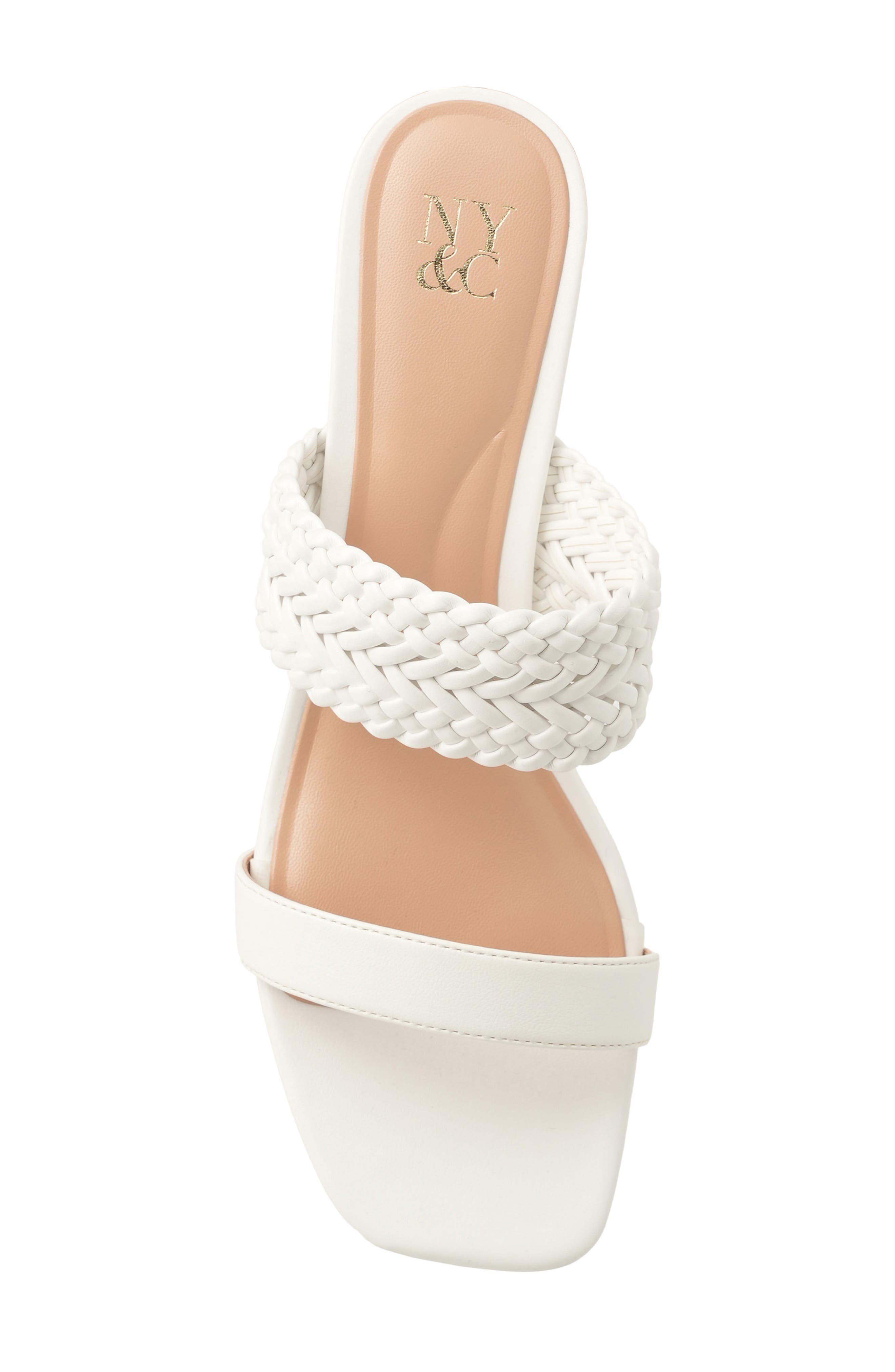 NEW YORK AND COMPANY Gretchen Kitten Heel Slide Sandal, Alternate, color, White