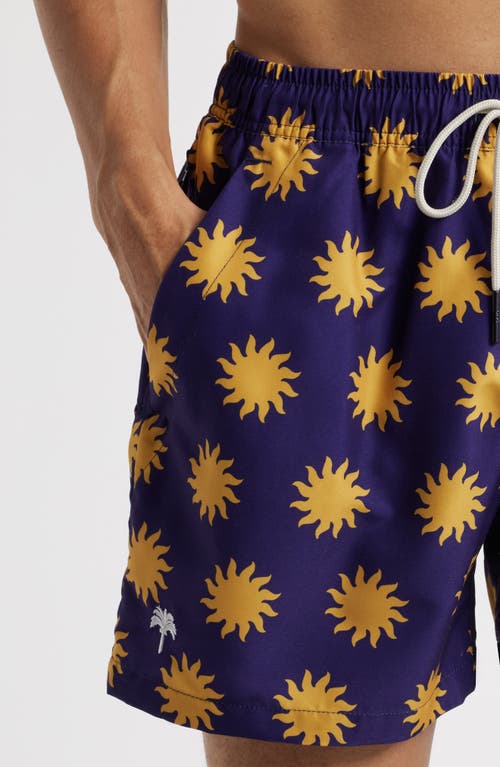 Oas Straight-leg Short-length Printed Swim Shorts In Navy