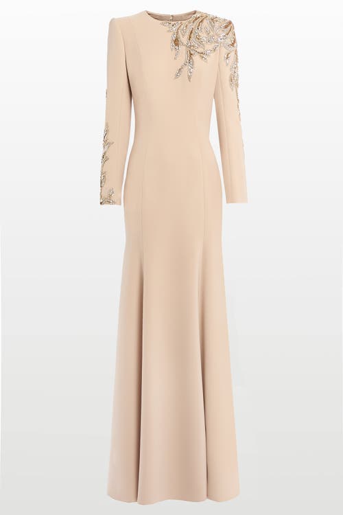 Jenny Packham Honor Sequin-embellished Maxi Gown In Brown