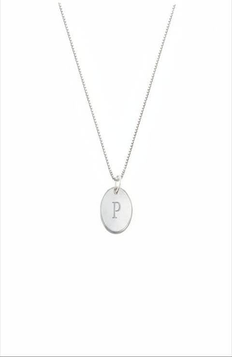 Willow Initial Disc Necklace- Sterling Silver