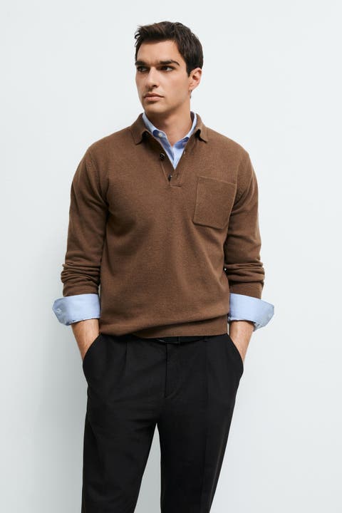 Lufian Men's Knit Polo Sweater