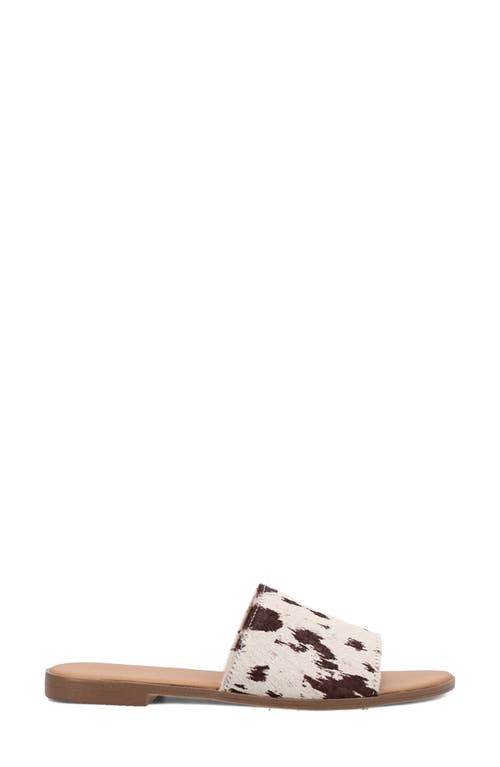Dingo Tabby Genuine Calf Hair Slide Sandal