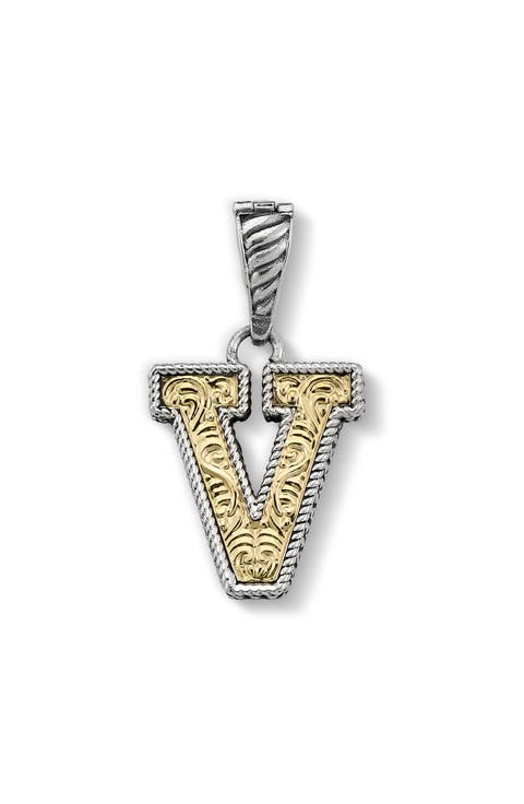 Two-Tone Initial Pendant