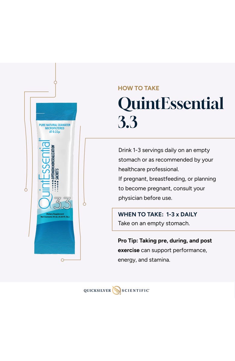 Quicksilver Scientific QuintEssential Hypertonic Filtered Sea Water Hydration Sachets, Alternate, color, NO COLOR