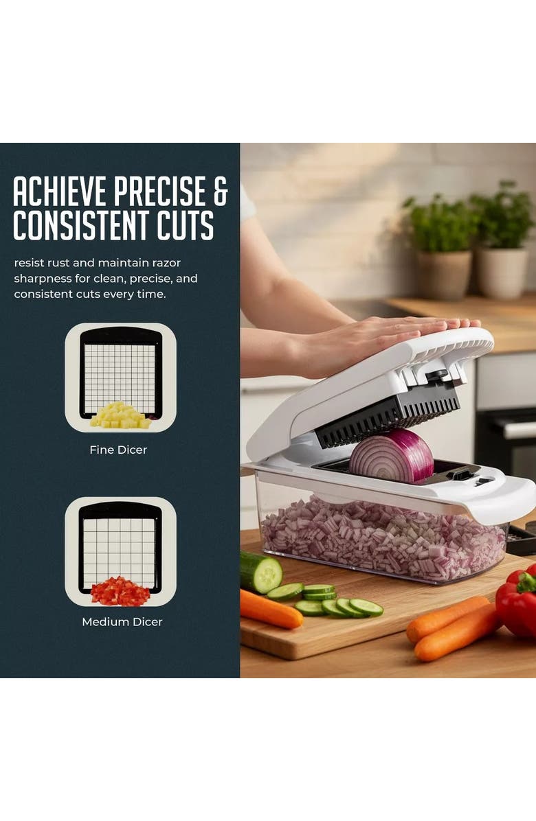 Luminuxe Multipurpose Vegetable Chopper Spiralizer Manual Food Slicer, Alternate, color,