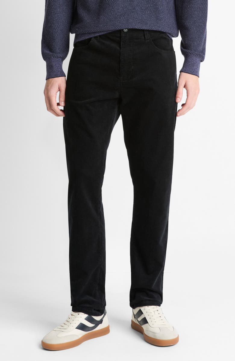 Vince Dylan Stretch Cotton Corduroy Pants, Main, color, Black