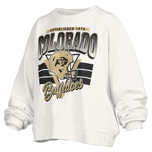 Pressbox White Purdue Boilermakers Janice Retro Logo Oversized Pullover Sweatshirt In White