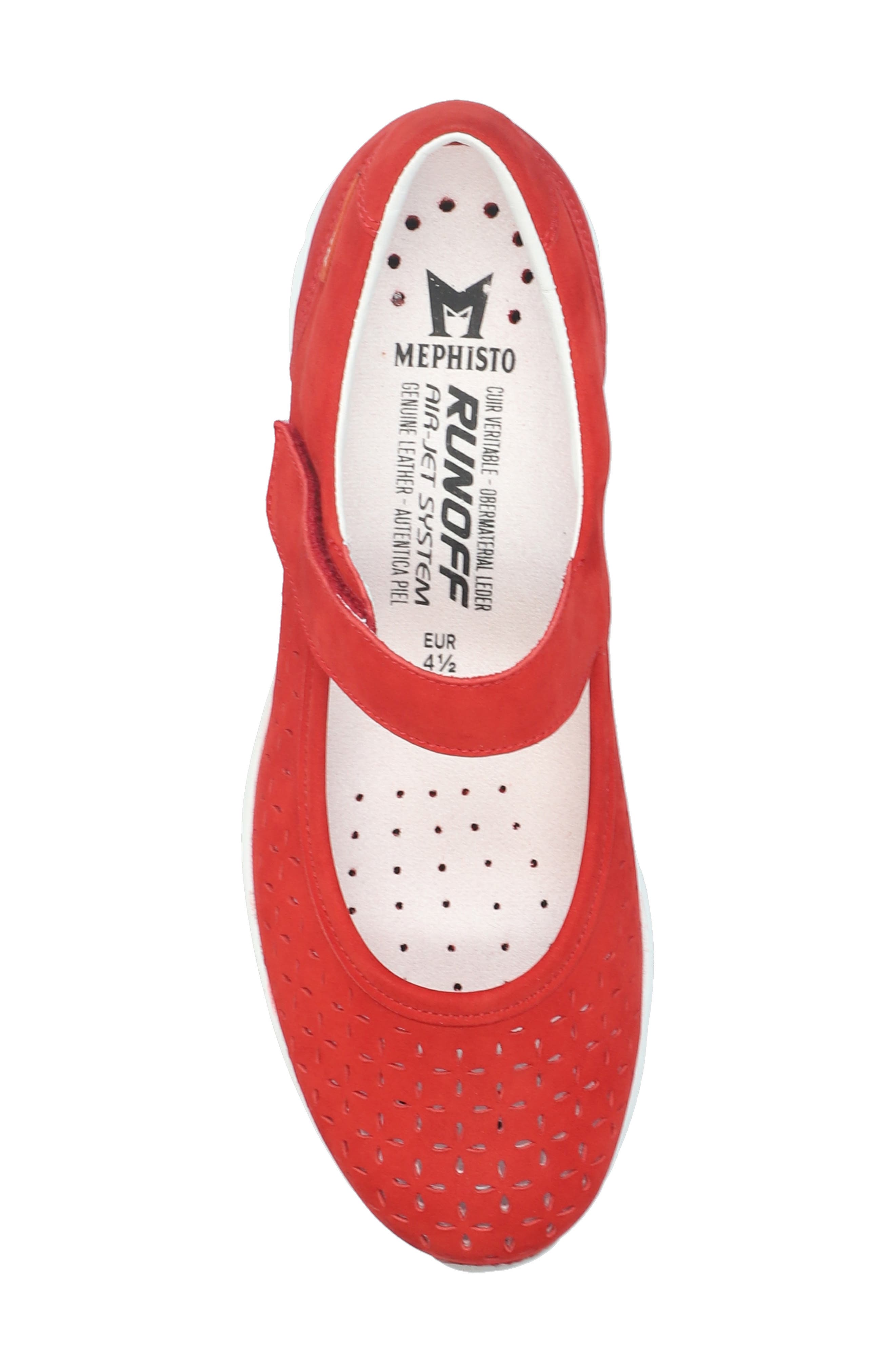 Yelina Perforated Mary Jane Sneaker, Alternate, color, SCARLET NUBUCK LEATHER