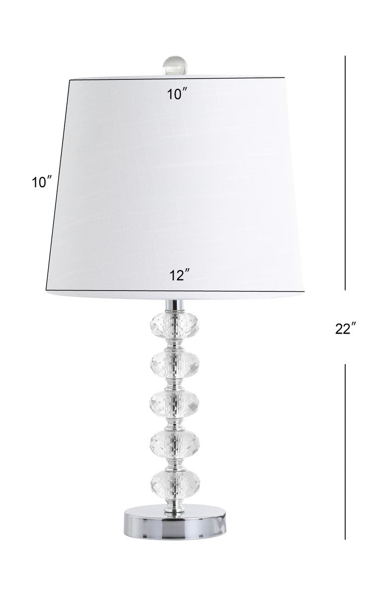 JONATHAN Y Kevin 22" Glass/Metal LED Table Lamp, Clear/Chrome, Alternate, color, 
