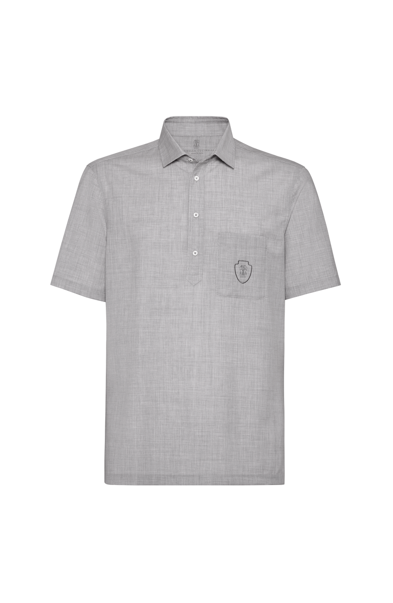 Brunello Cucinelli Poplin polo, Main, color, Pearl Grey