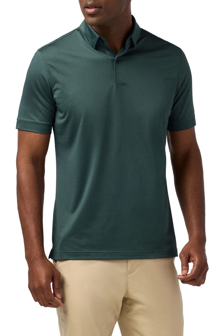 Haylard Trim Fit Pine Block Dot Polo, Main, color, PINE BLOCK DOT