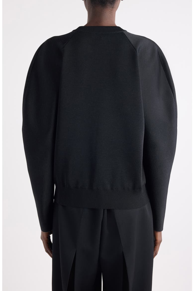Logo Intarsia Crewneck Sweater, Alternate, color, BLACK