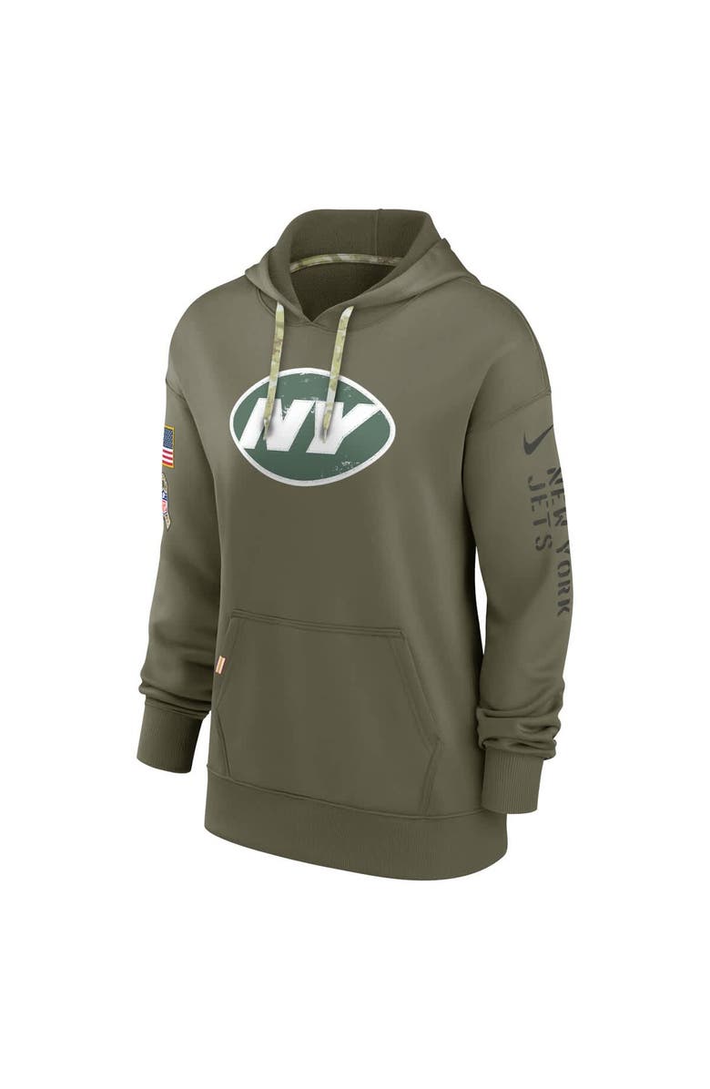 Nike Women's Nike Olive New York Jets Salute To Service Performance Pullover Hoodie, Alternate, color, 