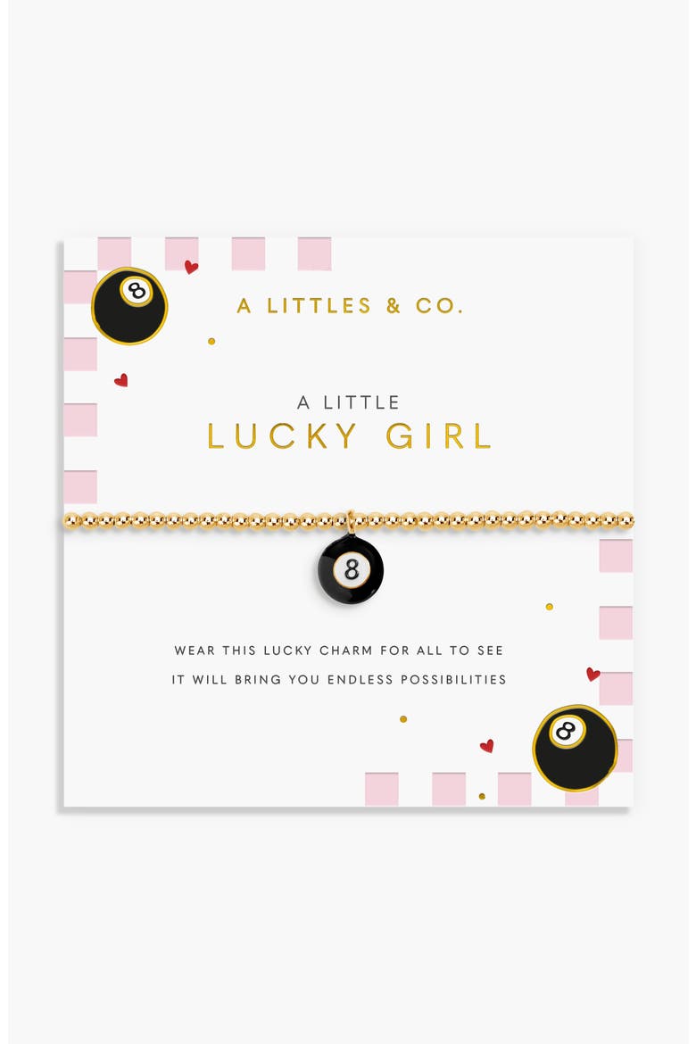 A Little Vibes 'Lucky Girl' Bracelet, Main, color, Gold Plated