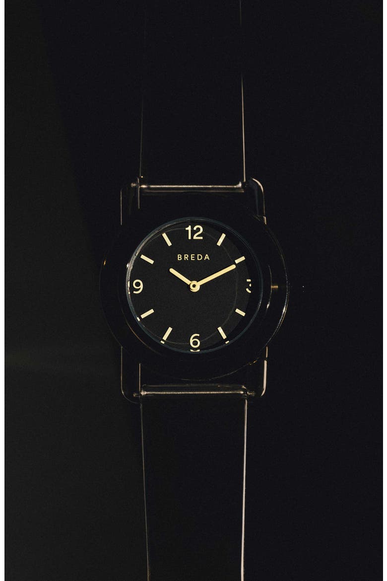 Play Glow in the Dark Rubber Strap Watch, 35mm, Alternate, color, BLACK
