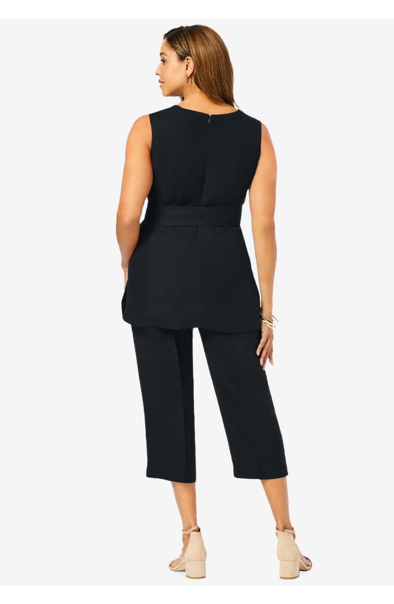 Jessica London 2-Piece Linen Capri Set, Alternate, color, 