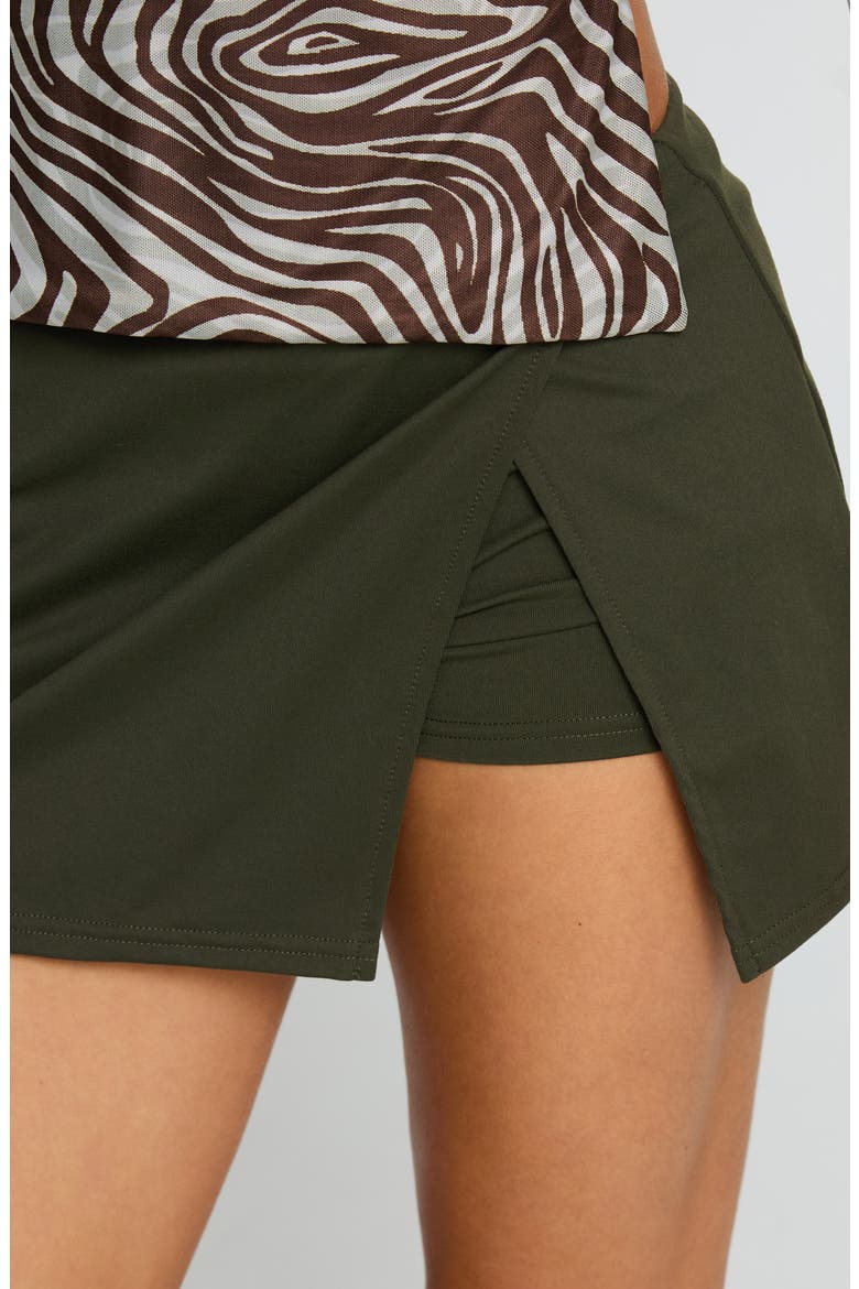For the Thrill Faux Wrap Skort, Alternate, color, GREEN