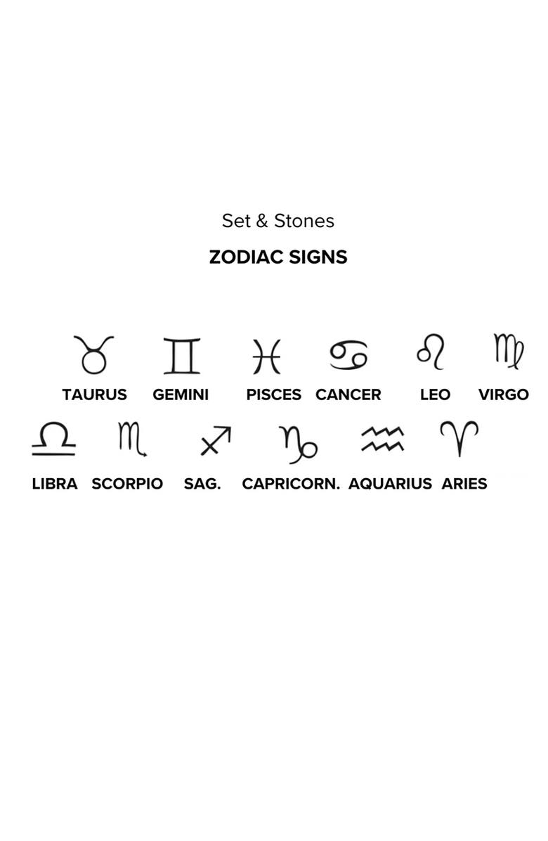 Set & Stones Goldie Zodiac Pendant Necklace, Alternate, color, Gold / Aquarius