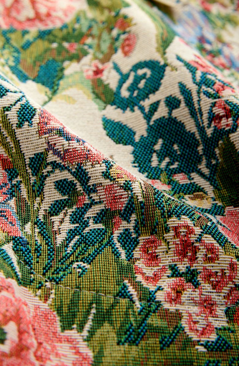 NEXT Floral Mixed Media Jacket, Alternate, color, Neutral