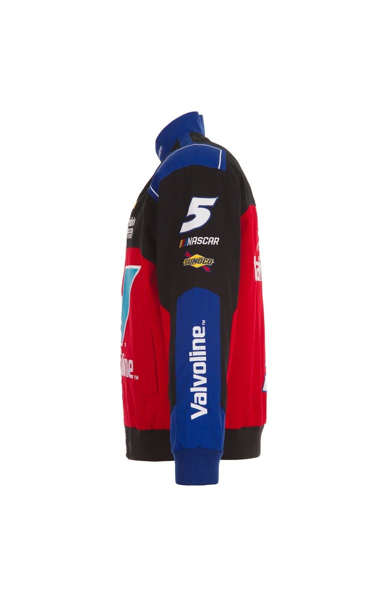 JH DESIGN Men's JH Design Black/Red Kyle Larson Valvoline Full-Snap Twill Uniform Jacket, Alternate, color, Black