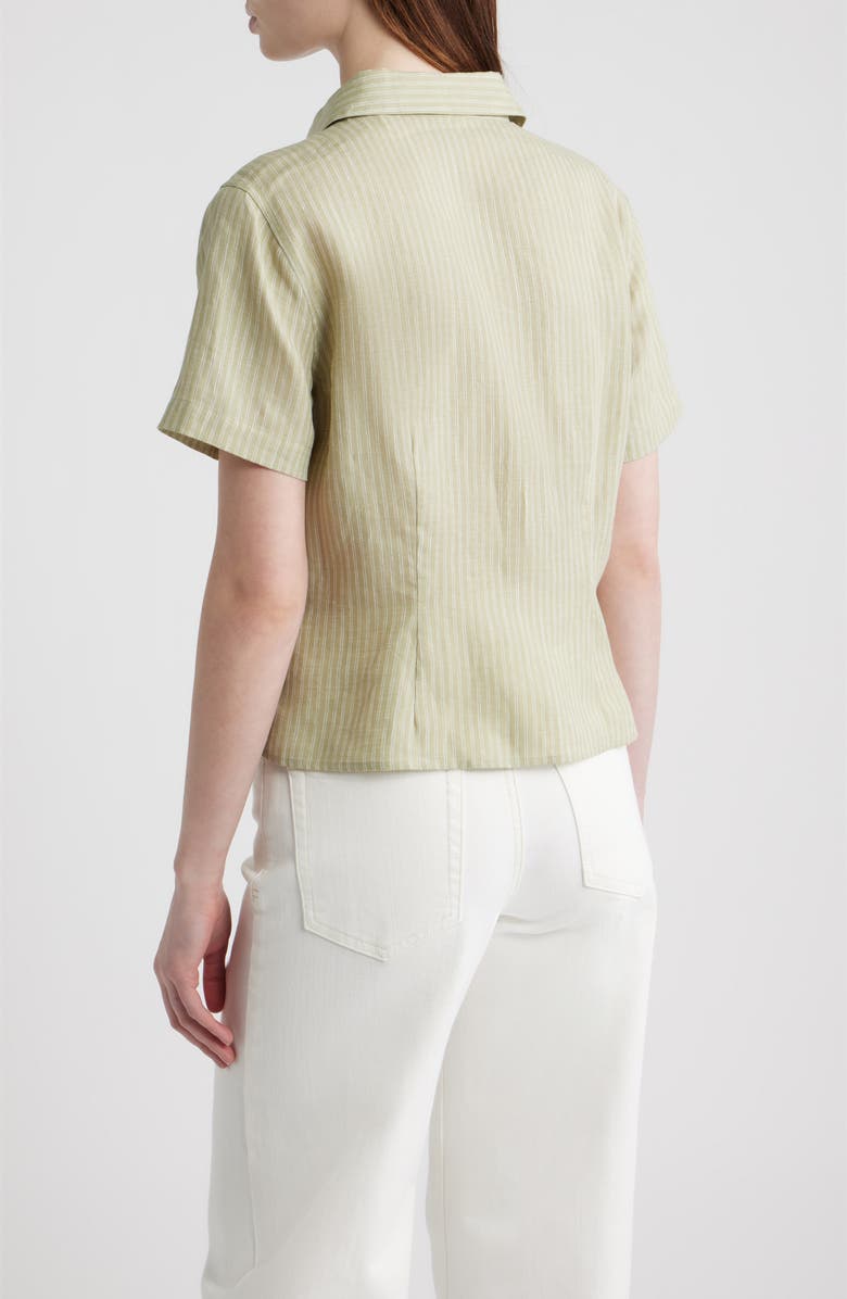 FRAME The Seaside Pinstripe Button-Up Top, Alternate, color, Sage Multi