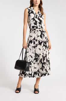 Chiffon Pleated Midi Skirt