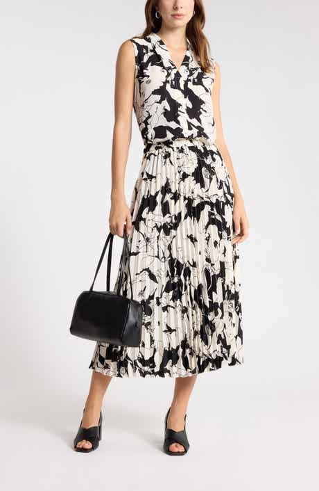 Chiffon Pleated Midi Skirt