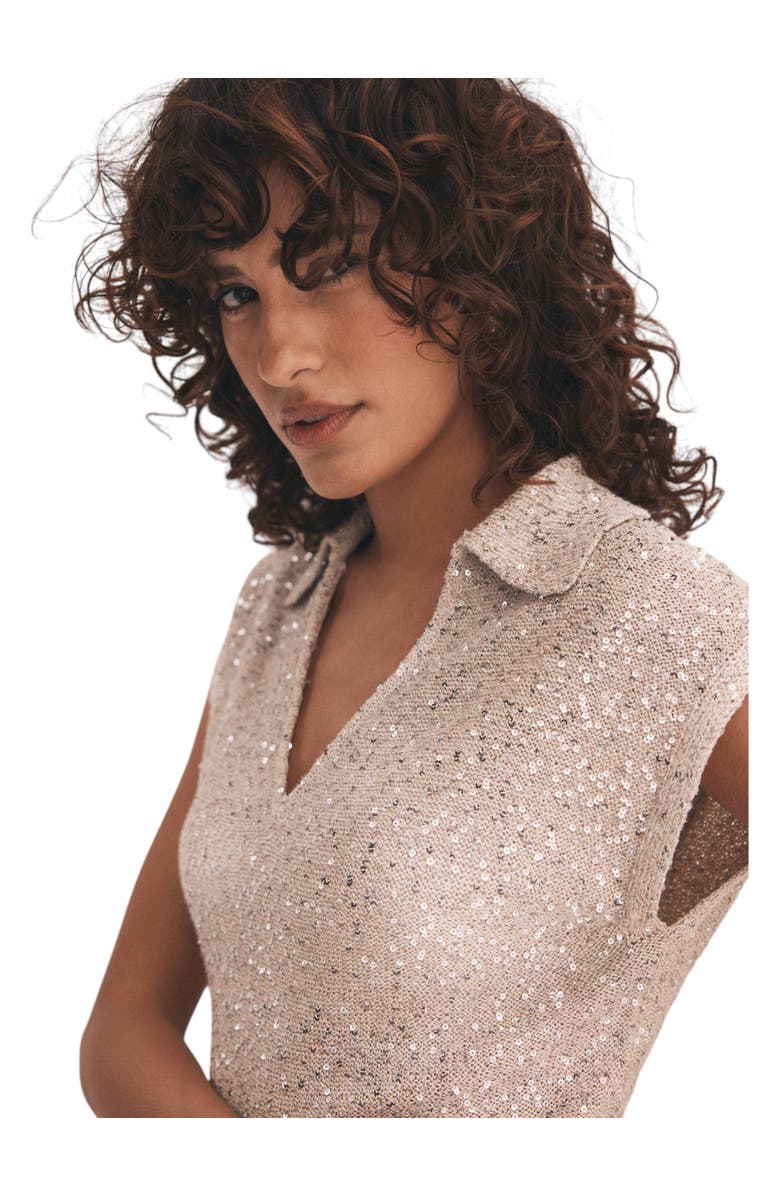 MINT VELVET Neutral Sequin Midi Dress, Alternate, color, Neutral