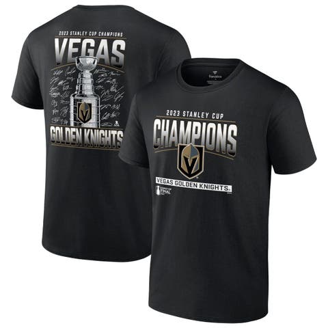 Men's Fanatics Branded  Black Vegas Golden Knights 2023 Stanley Cup Champions Signature Roster T-Shirt