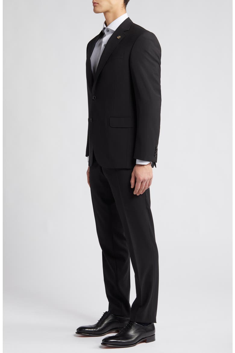 Jay Trim Fit Solid Wool Suit, Alternate, color, BLACK