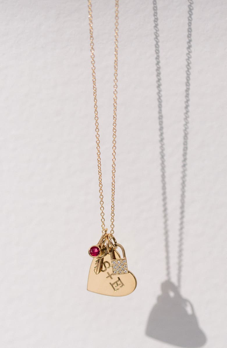 Zoë Chicco Bezel Set Ruby Charm, Alternate, color,