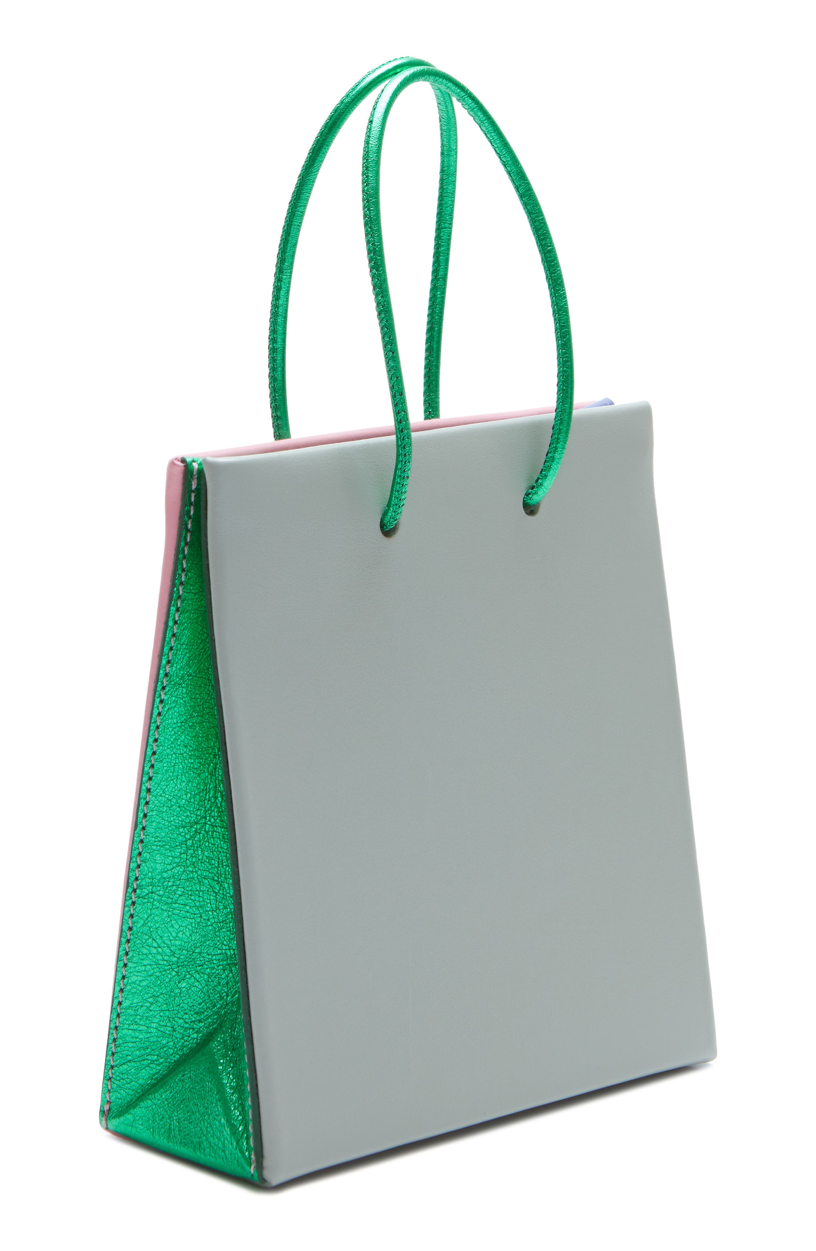 Medea Short Scraps Colorblock Leather Tote, Alternate, color, 